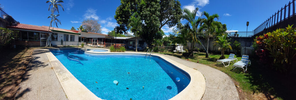 Villa Alegría Nursing Home swimming pool for the enjoyment of Residents