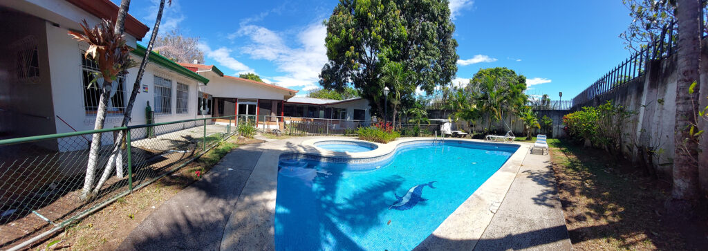 Villa Alegría Nursing Home swimming pool for the enjoyment of Residents