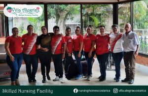 Professional caregiving team at Villa Alegría Nursing Home in Costa Rica