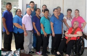 Professional care team at Villa Alegría Nursing Home in Costa Rica
